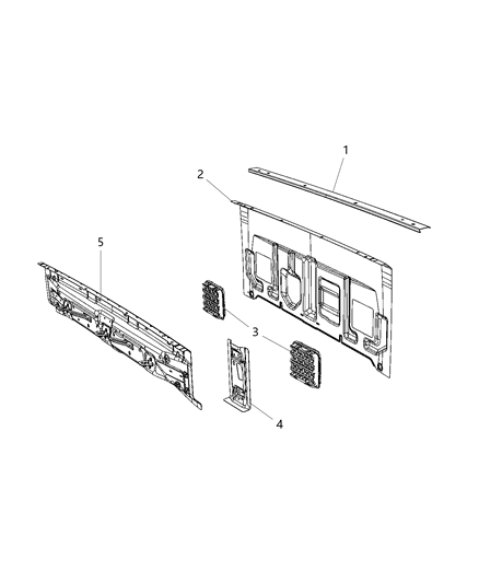 2020 Jeep Gladiator Aperture Panel And Pillar Supports - Cab Back Diagram