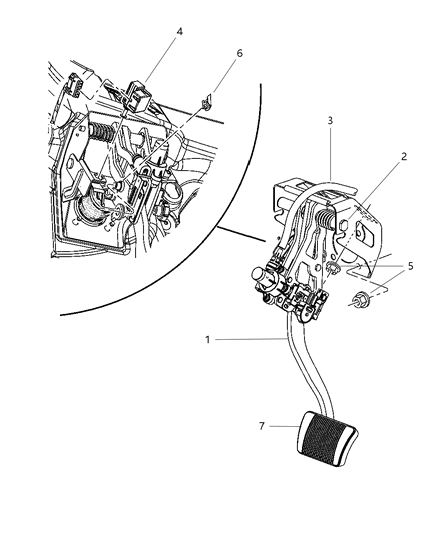 2005 Chrysler 300 Brake Pedals Diagram