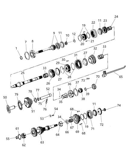 2000 Jeep Cherokee Gear Train of Manual Transmission Diagram 2 - Thumbnail