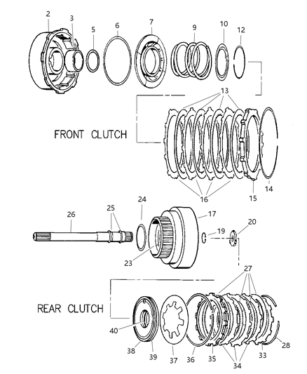 1999 Dodge Durango Clutch, Front & Rear With Gear Train Diagram 1 - Thumbnail