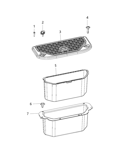 2021 Ram 1500 Storage Box Diagram for 68268035AB