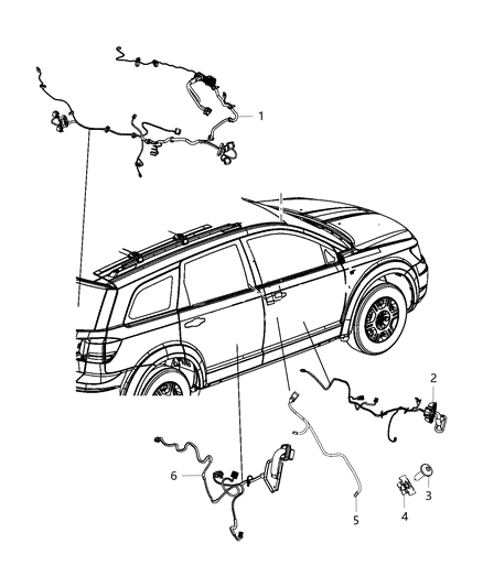 2018 Dodge Journey Wiring - Doors & Liftgate Diagram