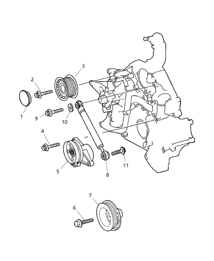 2005 Chrysler Crossfire Damper Crankshaft Diagram for 5127600AB