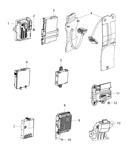 2016 Jeep Cherokee SDM Module Diagram for 68293704AA