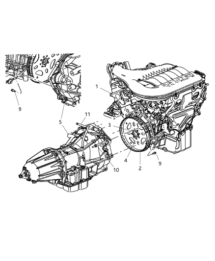 2005 Dodge Magnum Mounting - Transmission Diagram 3 - Thumbnail