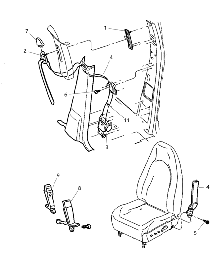 2003 Dodge Durango Cover, Tan, Front Diagram for 5GR26XT5AD