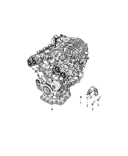 2019 Dodge Grand Caravan Starter Engine Diagram for 4801839AC
