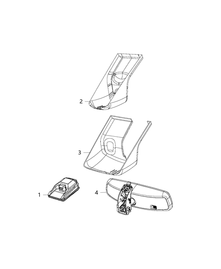2017 Dodge Charger Mirror Inside Diagram for 68324974AA