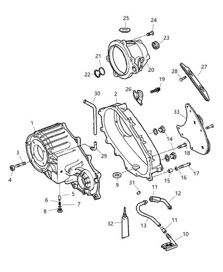 2002 Jeep Grand Cherokee Case & Related Parts of Transfer Case Model Diagram 2 - Thumbnail