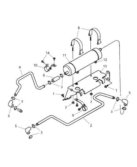 1999 Dodge Ram 2500 Regular Cab Transmission Oil Cooler & Lines Diagram 1 - Thumbnail
