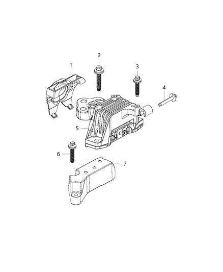 2016 Jeep Cherokee Bracket Transmission Mount Diagram for 68271540AA