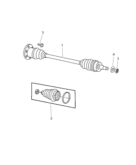 1997 Dodge Grand Caravan Boot Kit Half Shaft Diagram for R2826559