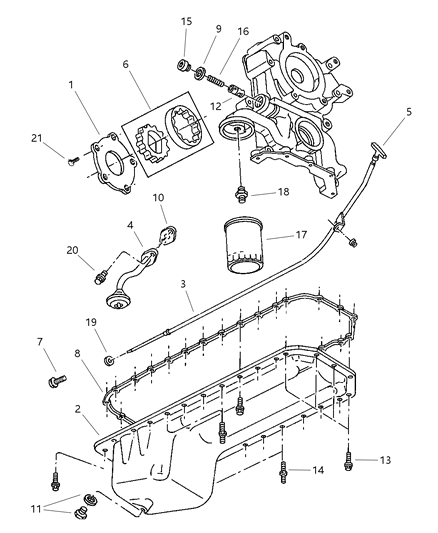 2002 Dodge Ram 3500 Regular Cab Engine Oiling Diagram 3 - Thumbnail