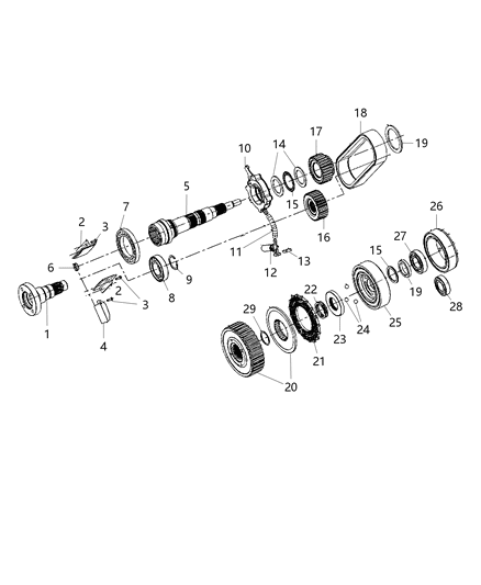 2019 Chrysler 300 Bearing Input Gear Included In Item 1 Diagram for 68101735AB