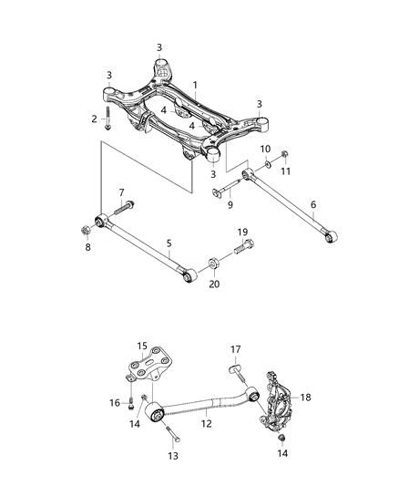 2020 Jeep Compass Crossmember, Rear Diagram 2 - Thumbnail