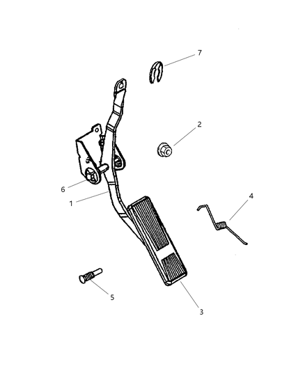 2002 Jeep Grand Cherokee Bushing Accelerator Pedal Also Serviced In Item 1 Diagram for 52078653