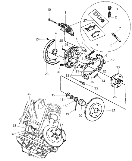 2001 Chrysler 300M Sensor Anti-Lock Brakes Diagram for 4779052AB