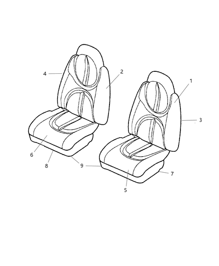 2002 Dodge Durango Front Bucket Seat Diagram 3 - Thumbnail