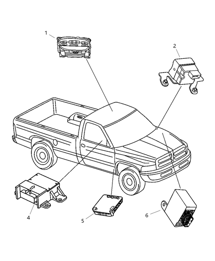 2002 Dodge Ram 3500 Diagnostic Module Diagram for 56043128AF