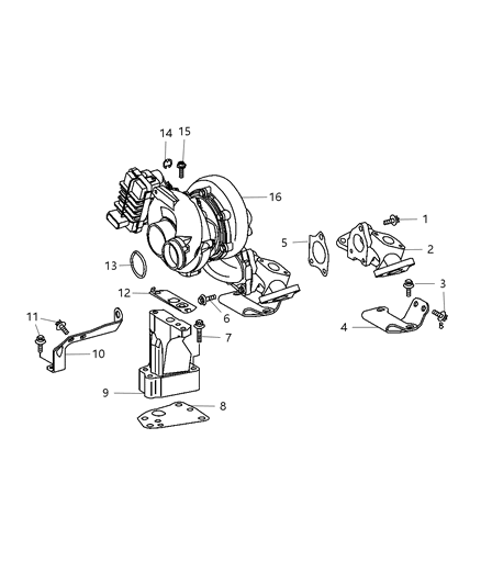 2008 Dodge Sprinter 3500 Turbocharger Diagram for 68019589AA
