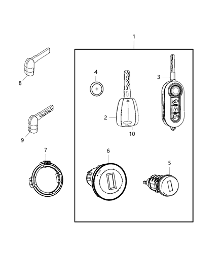 2016 Ram ProMaster 3500 Key Blank With Transmitter Diagram for 68236783AB