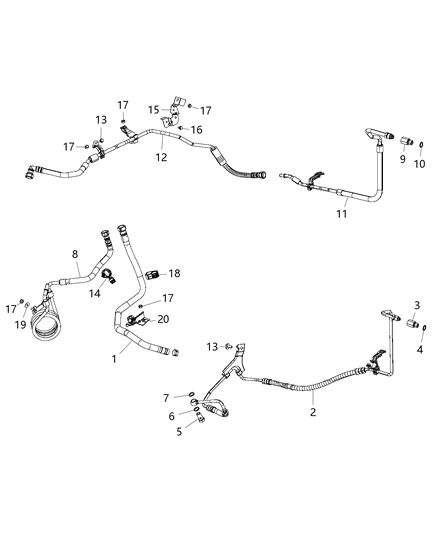 2017 Ram ProMaster 2500 Power Steering Hoses Diagram 1 - Thumbnail