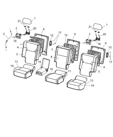 2006 Jeep Commander Second Seat Trim Diagram