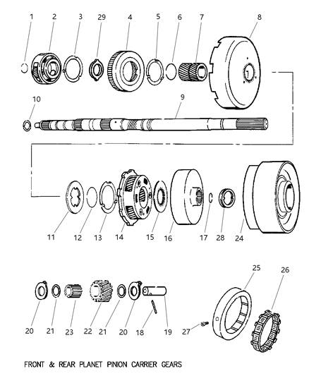 1999 Dodge Ram 2500 Regular Cab Gear Train & Intermediate Shaft Diagram 2 - Thumbnail
