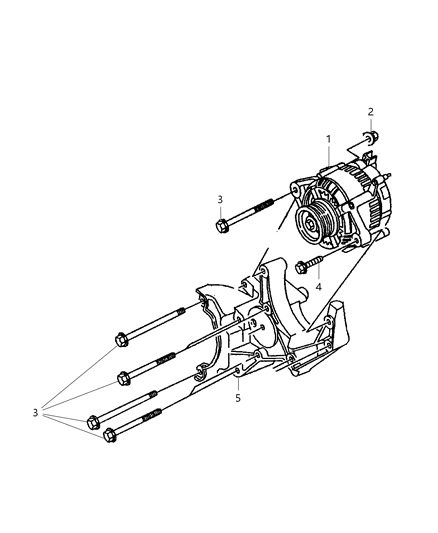 2000 Dodge Ram 3500 Regular Cab Alternator & Mounting Diagram 3 - Thumbnail