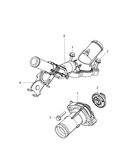 2010 Chrysler Sebring Thermostat & Related Parts Diagram 4 - Thumbnail