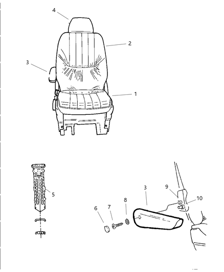 1997 Dodge Caravan Rear Quad Seats Diagram 2 - Thumbnail