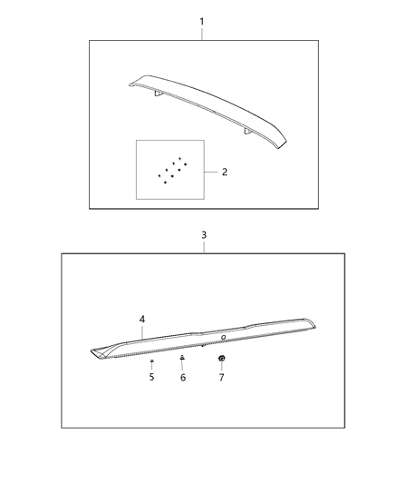 2017 Dodge Challenger Spoiler Kit Deck Lid Diagram for 82214480AB