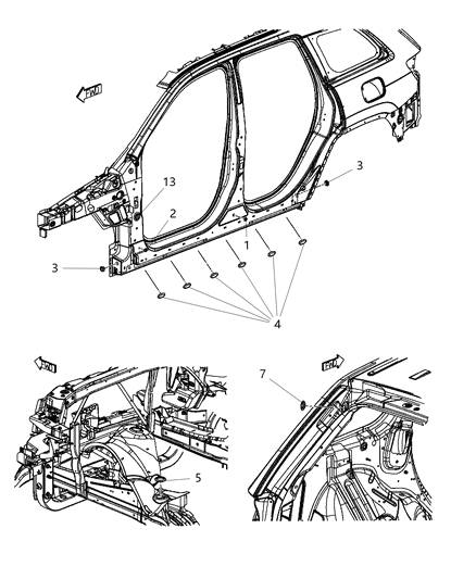 2017 Jeep Grand Cherokee Plugs - Body Side Diagram