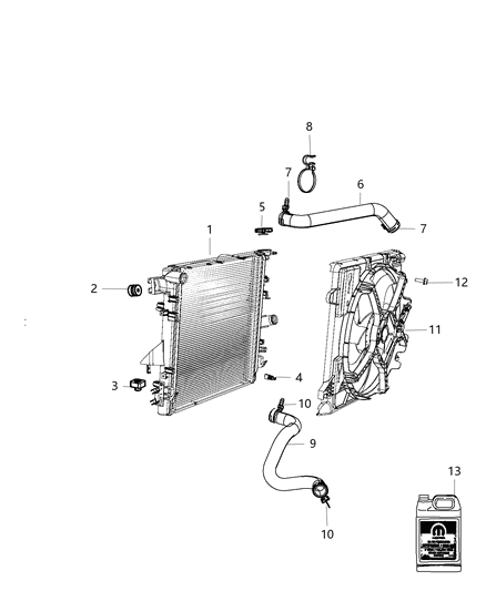 2016 Jeep Wrangler Radiator & Related Parts Diagram 2 - Thumbnail