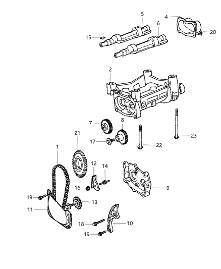 2005 Chrysler Sebring Sedan & Convertible Balance Shafts Diagram 2 - Thumbnail