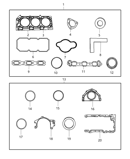 2011 Dodge Nitro Engine Gasket Kits Diagram 2 - Thumbnail