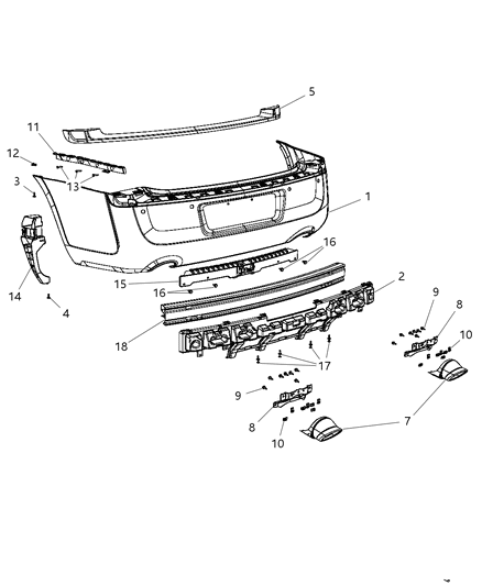 2011 Chrysler 300 Fascia Rear Diagram for 68127950AA