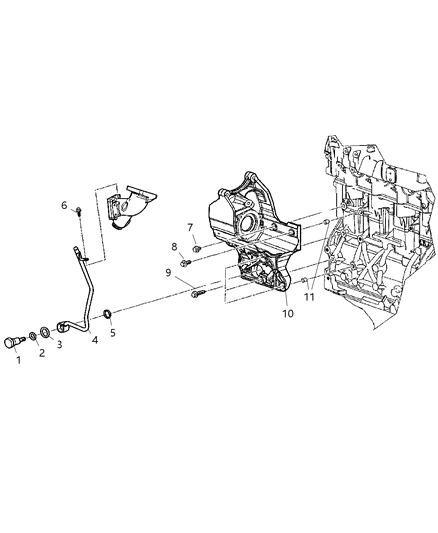 2006 Jeep Liberty Alternator Bracket, Lower Diagram for 5142553AA