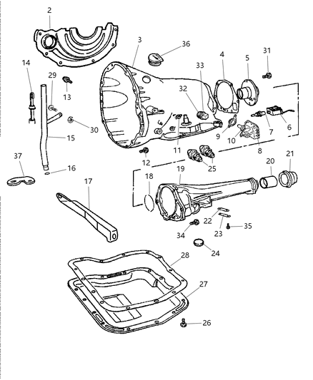 2003 Dodge Ram Van Transmission Pan Bolt Diagram for 6036402AA