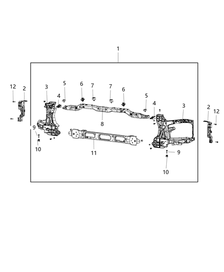 2016 Ram 3500 Cab Chassis(<10K lb.) Radiator Support Diagram