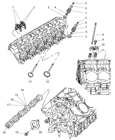 2006 Dodge Ram 1500 Camshaft Engine .003" Outside Journal Diagram for 5093028AB