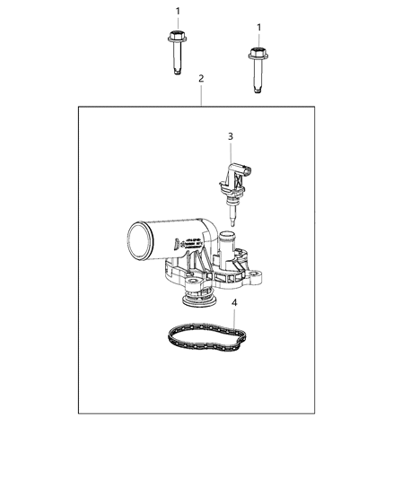 2020 Jeep Wrangler Thermostat & Related Parts Diagram 4 - Thumbnail