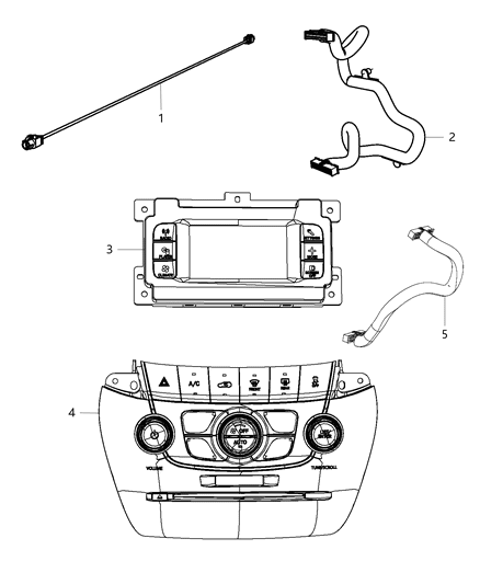 2011 Dodge Charger Center Stack Upper Diagram for 5064798AG
