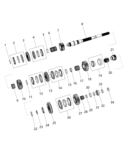 2014 Dodge Challenger Blocker Ring 3RD To 4TH Diagram for 68199052AA