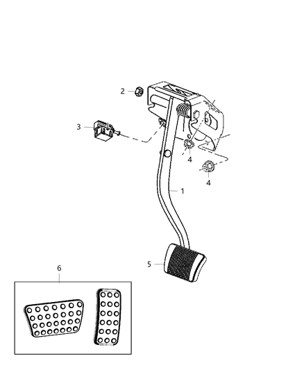 2019 Dodge Challenger Pedal Assembly Non Adjustable Diagram for 68262271AA