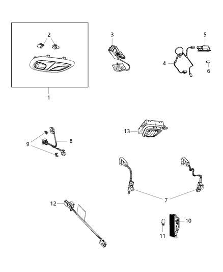 2016 Jeep Cherokee LED Ambient Light Diagram for 68158161AA