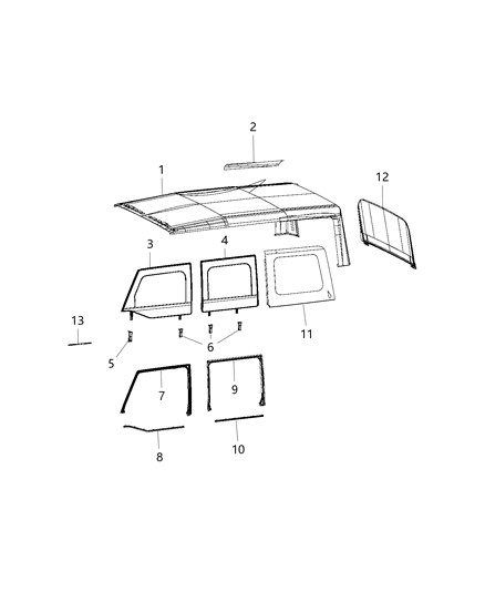 2015 Jeep Wrangler Soft Top & Windows Diagram 2 - Thumbnail