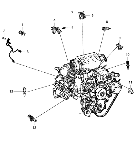 2014 Chrysler 300 Sensors, Engine Diagram 2 - Thumbnail