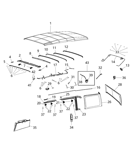 2019 Jeep Wrangler Convertible Top Diagram 2 - Thumbnail
