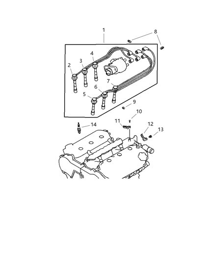 2004 Dodge Stratus Spark Plug Diagram for MN163235